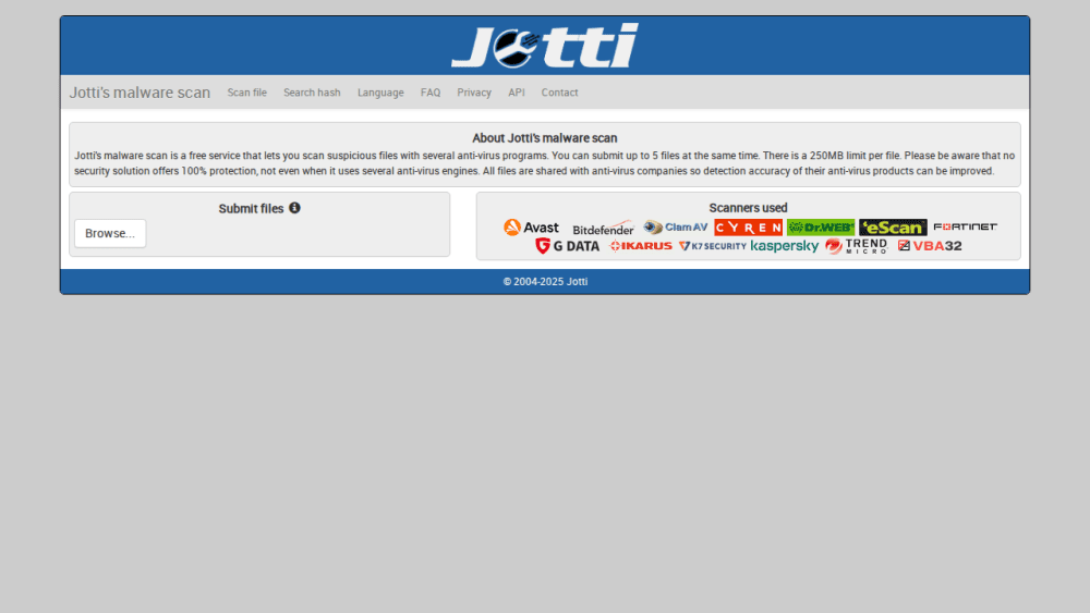 Jotti's malware scan