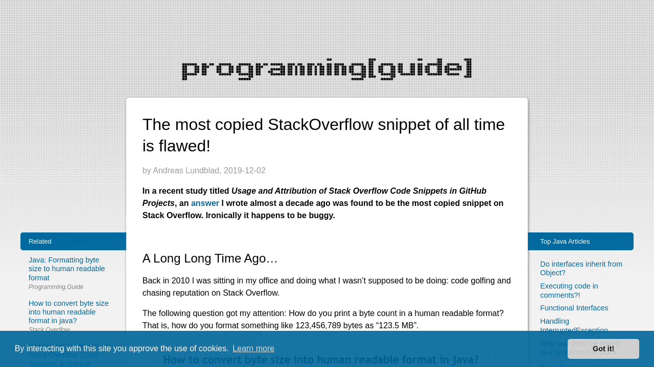 The most copied StackOverflow snippet of all time is flawed!