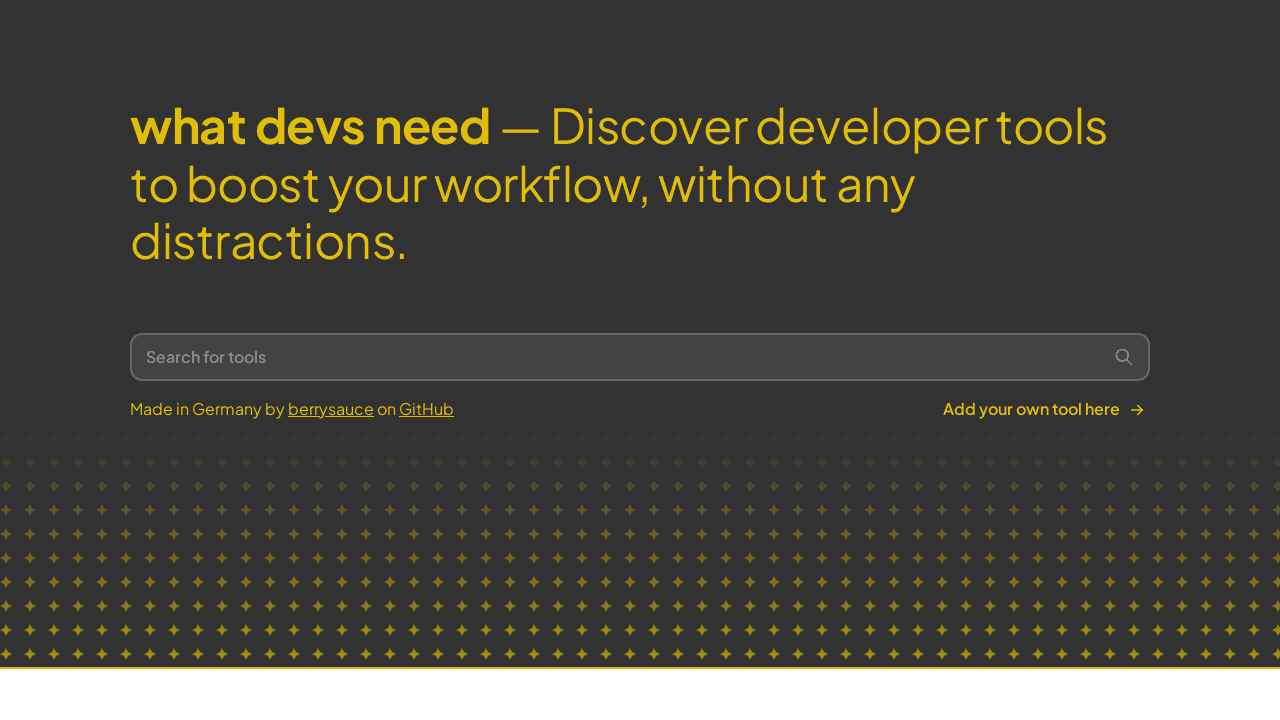 what devs need - Curated Developer Tools