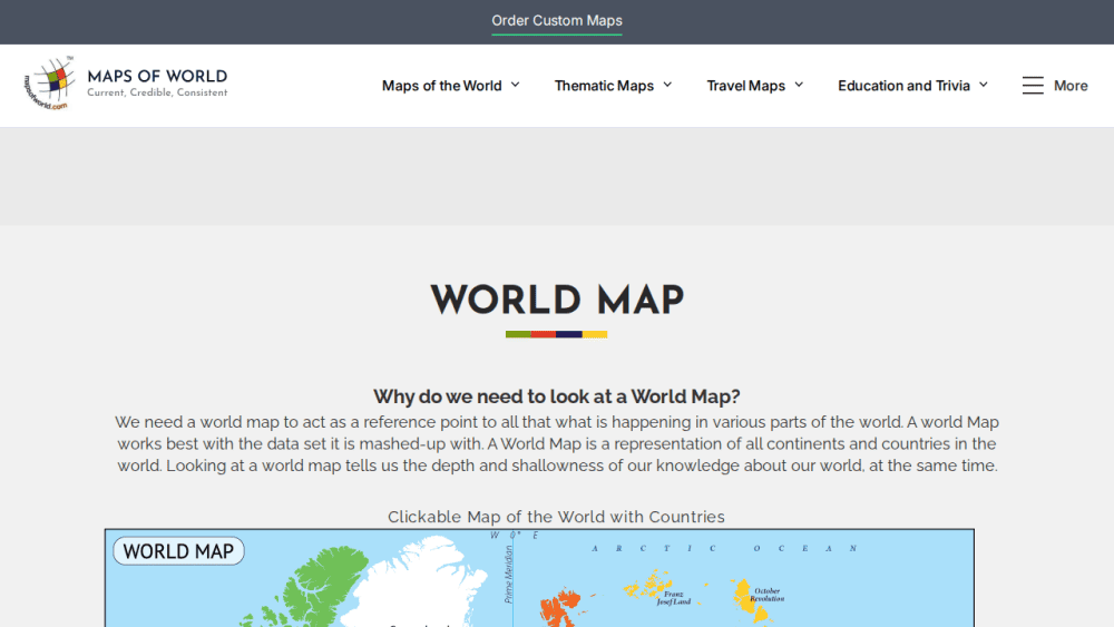 World Map, a Map of the World with Country Names Labeled