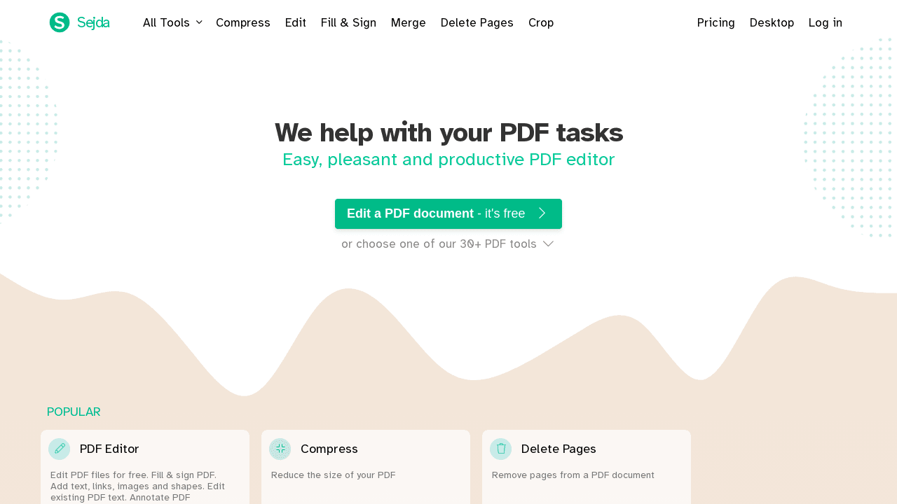 Sejda helps with your PDF tasks