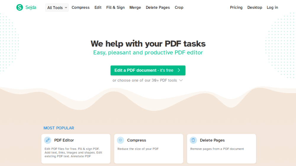 Sejda helps with your PDF tasks