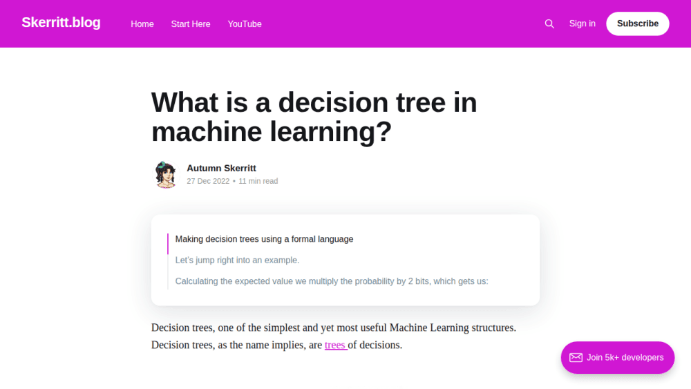 What is a decision tree in machine learning?