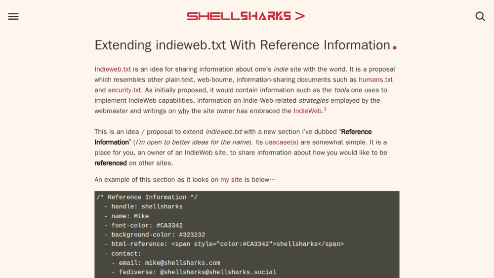 Extending indieweb.txt With Reference Information