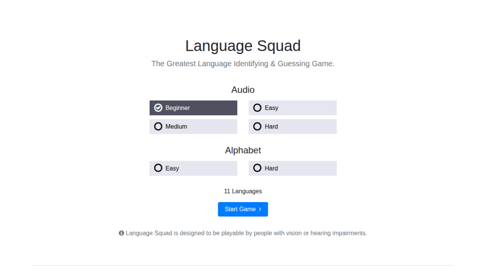 Language Squad | Language Identification Game with Audio and Script Samples