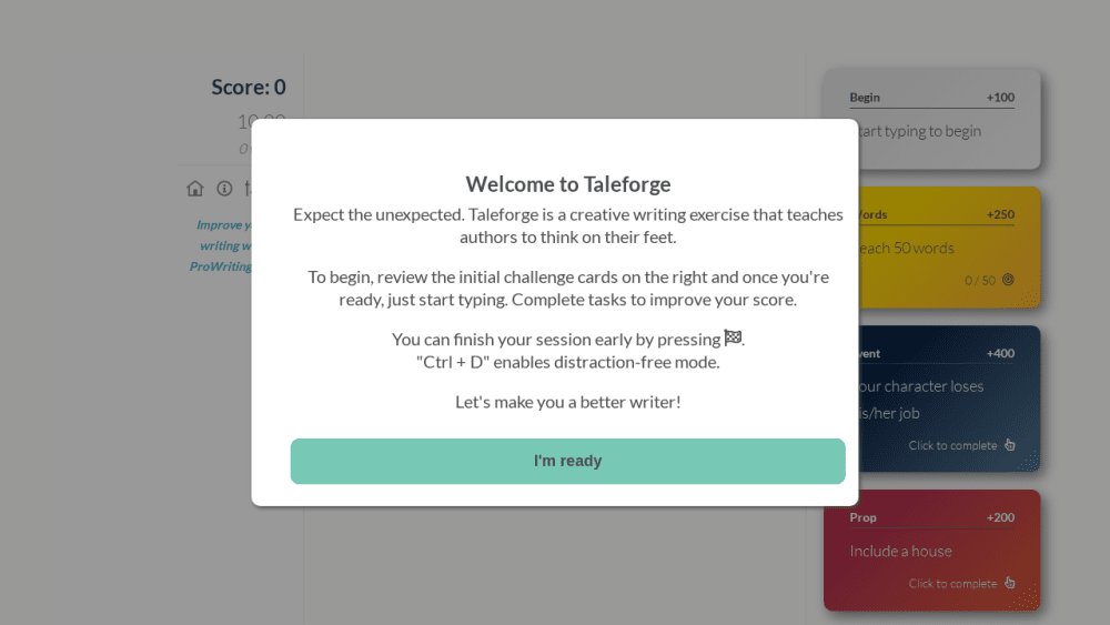 Taleforge | Your Daily Creative Writing Exercise with Prompts