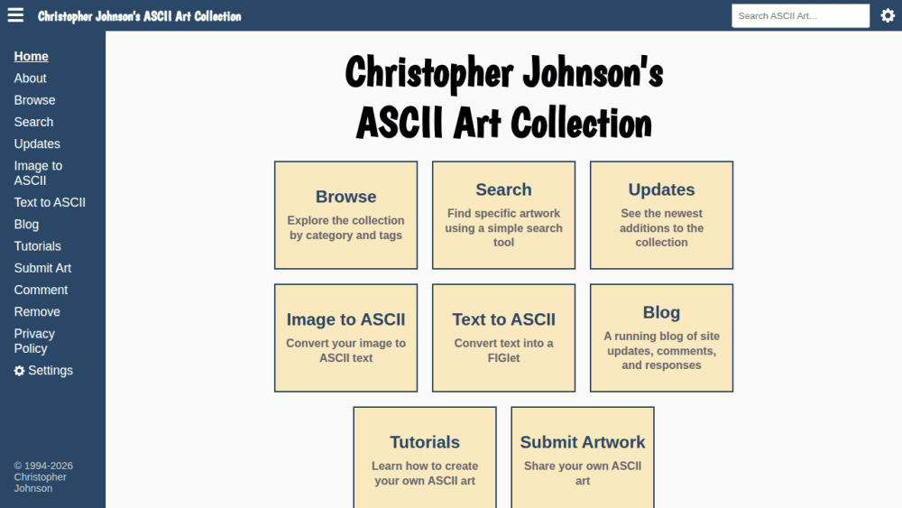 Christopher Johnson's ASCII Art Collection