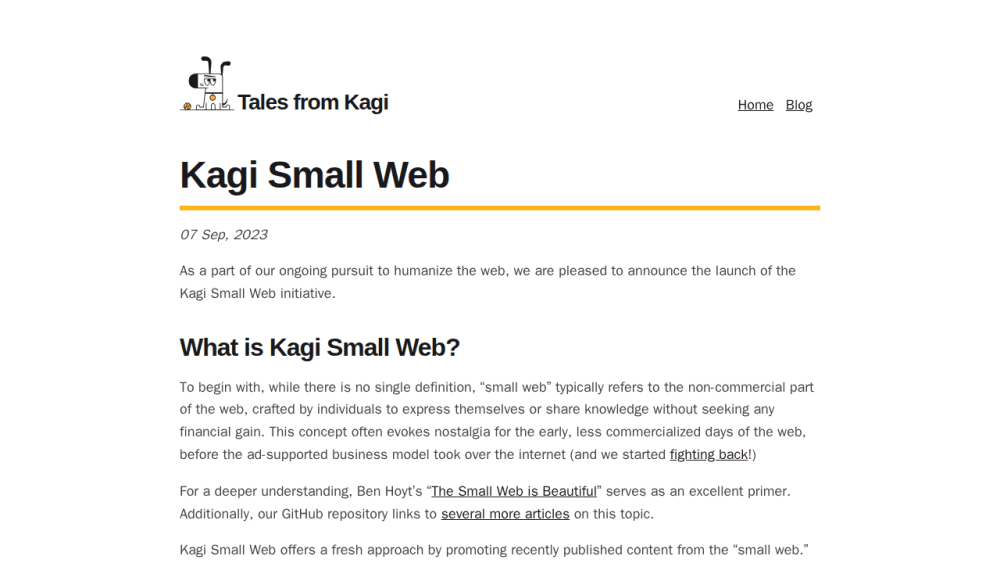 Kagi Small Web | Kagi Blog