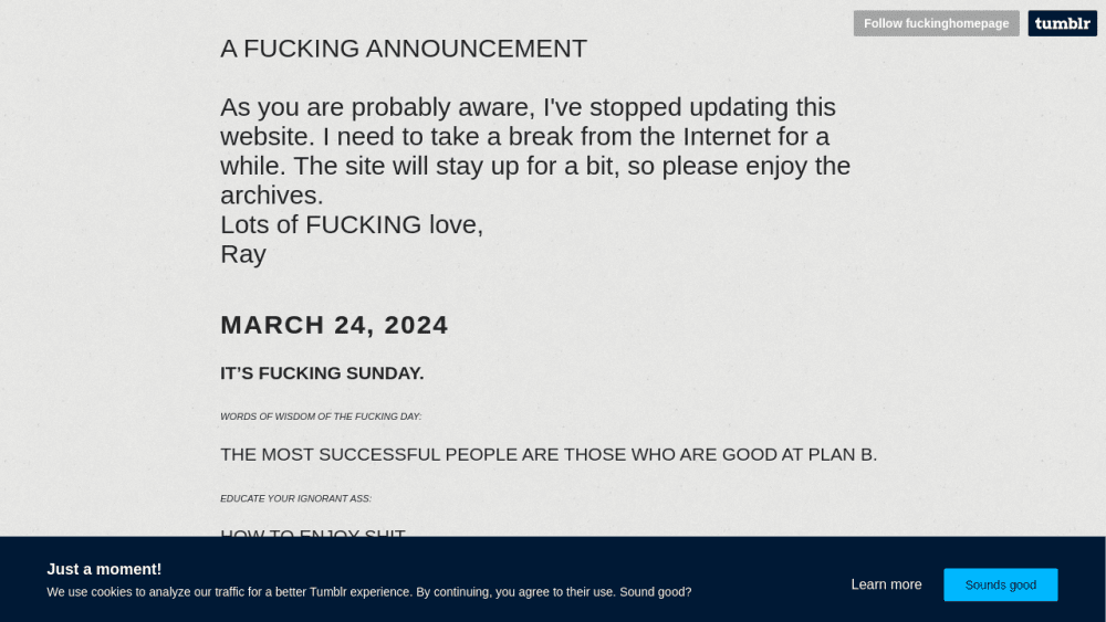 FUCKING HOMEPAGE