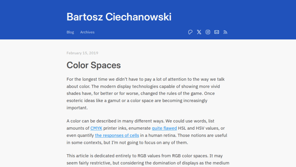 Color Spaces – Bartosz Ciechanowski