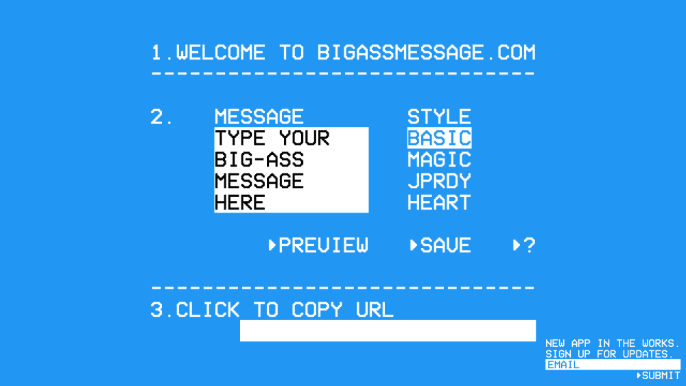 BIG-ASS MESSAGE