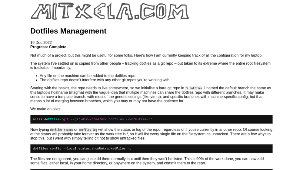 Dotfiles Management - mitxela.com