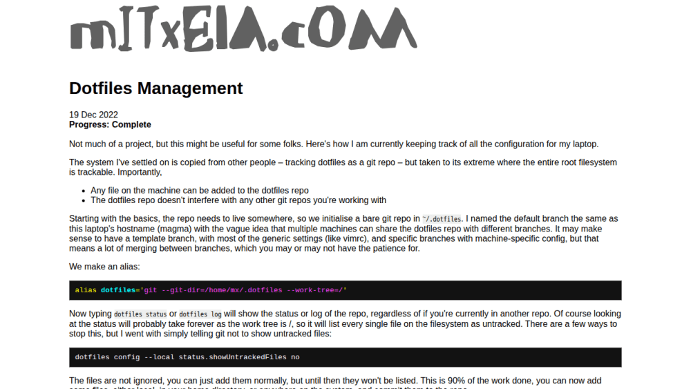 Dotfiles Management - mitxela.com