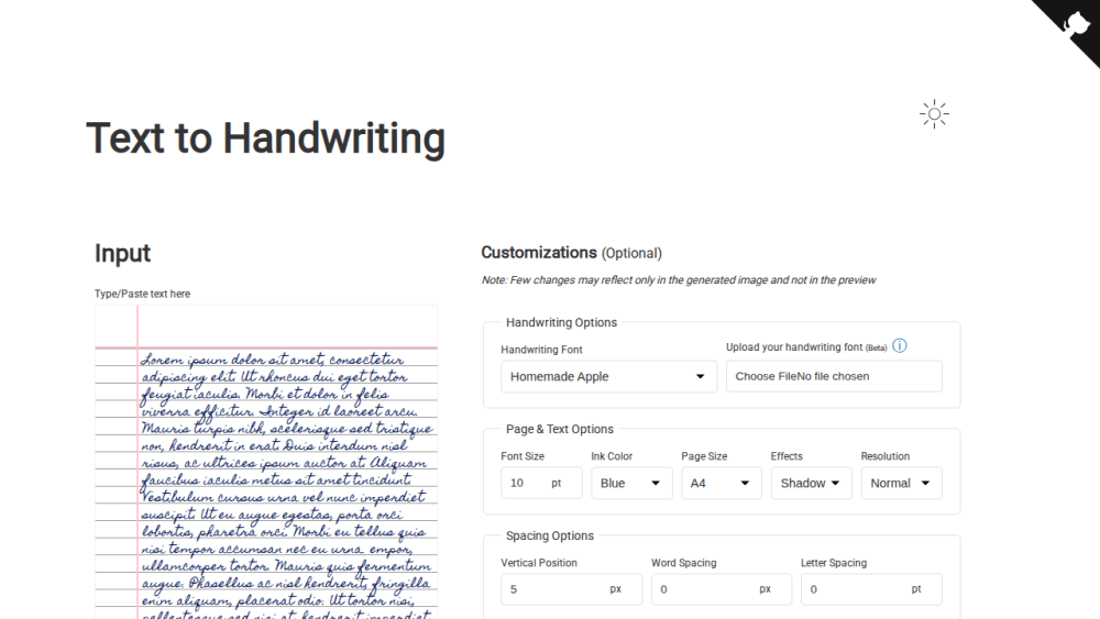 Text to Handwriting