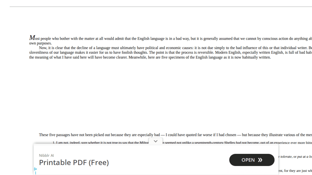 George Orwell: Politics and the English Language