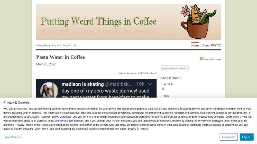 Putting Weird Things in Coffee | A blog about putting weird things in coffee.