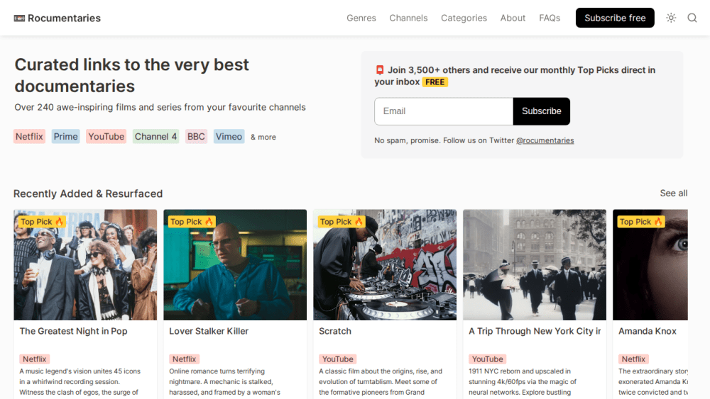 Rocumentaries — Watch the best documentaries online