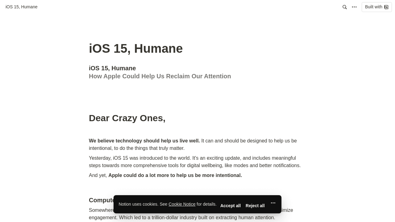 iOS 15, Humane
