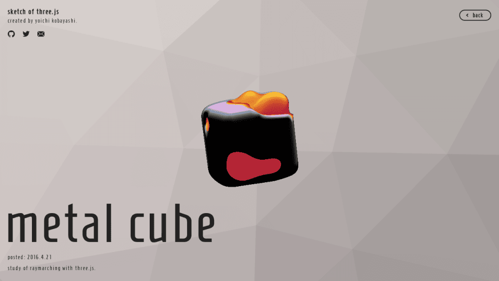 metal cube │ sketch of three.js