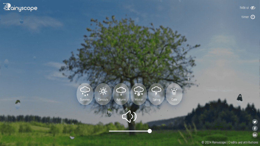 Rainyscope weather simulator: the beauty of the changing seasons.