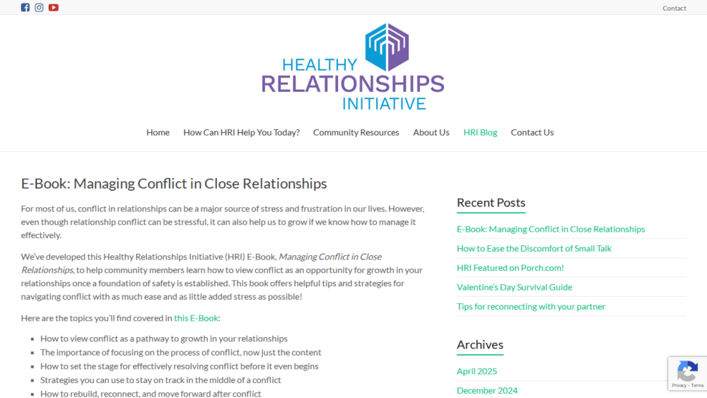 HRI Blog – Healthy Relationships Initiative