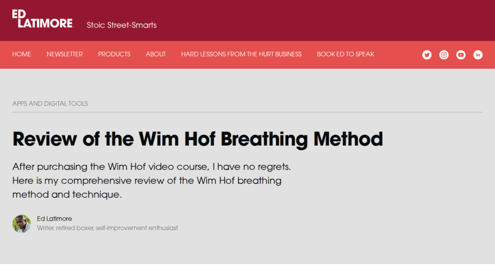 Review of the Wim Hof Breathing Method | Ed Latimore