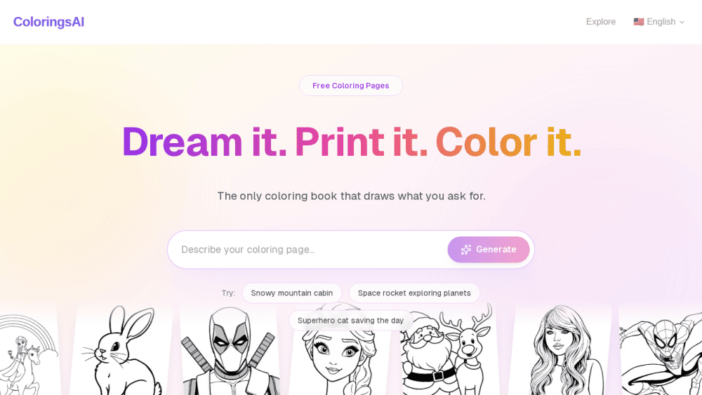 Free Coloring Pages for Kids and Adults | ColoringsAI