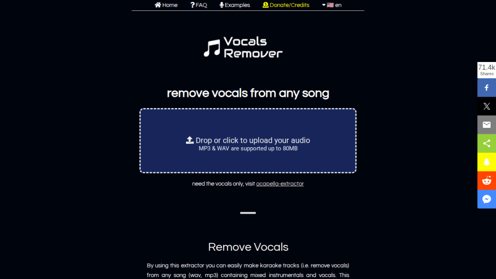 Remove Vocals | Make karaoke instrumentals for FREE !