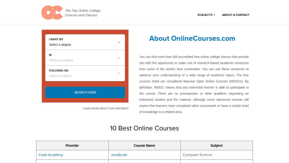 Online College Courses & Classes