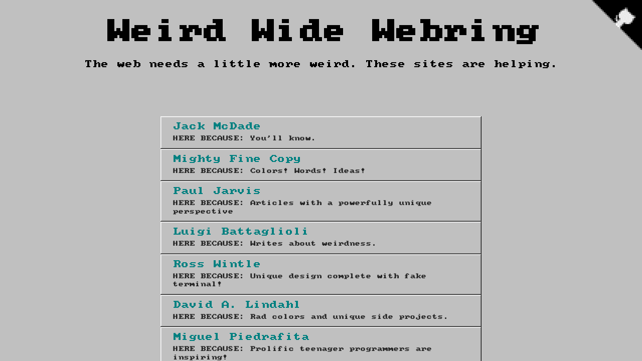 Weird Wide Webring