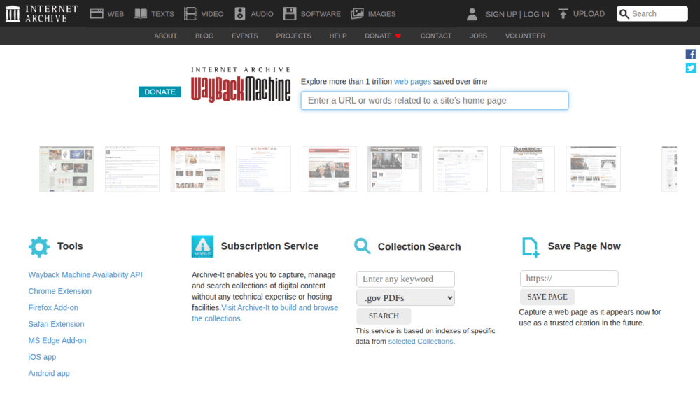 Internet Archive: Wayback Machine