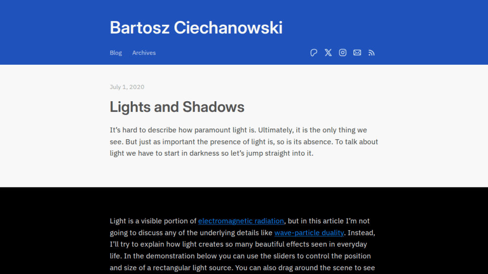 Lights and Shadows – Bartosz Ciechanowski