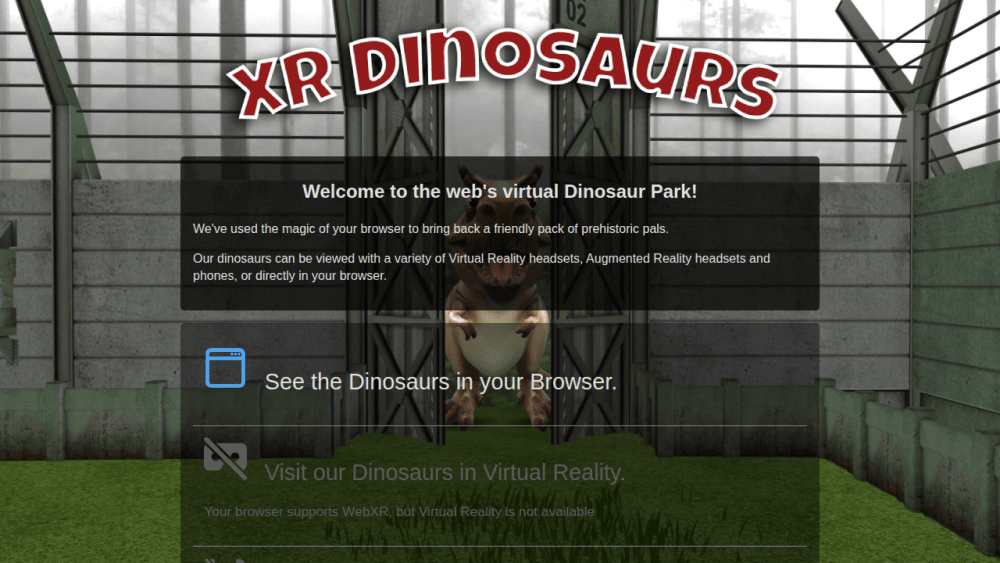 WebXR Dinosaurs