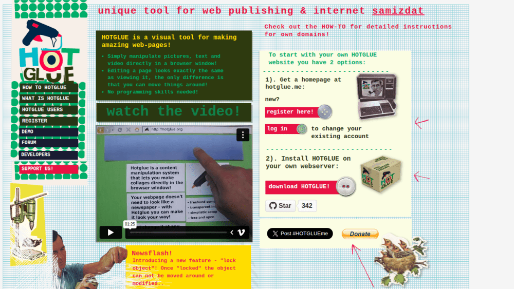HOTGLUE.ME :: unique tool for web publication & samizdat