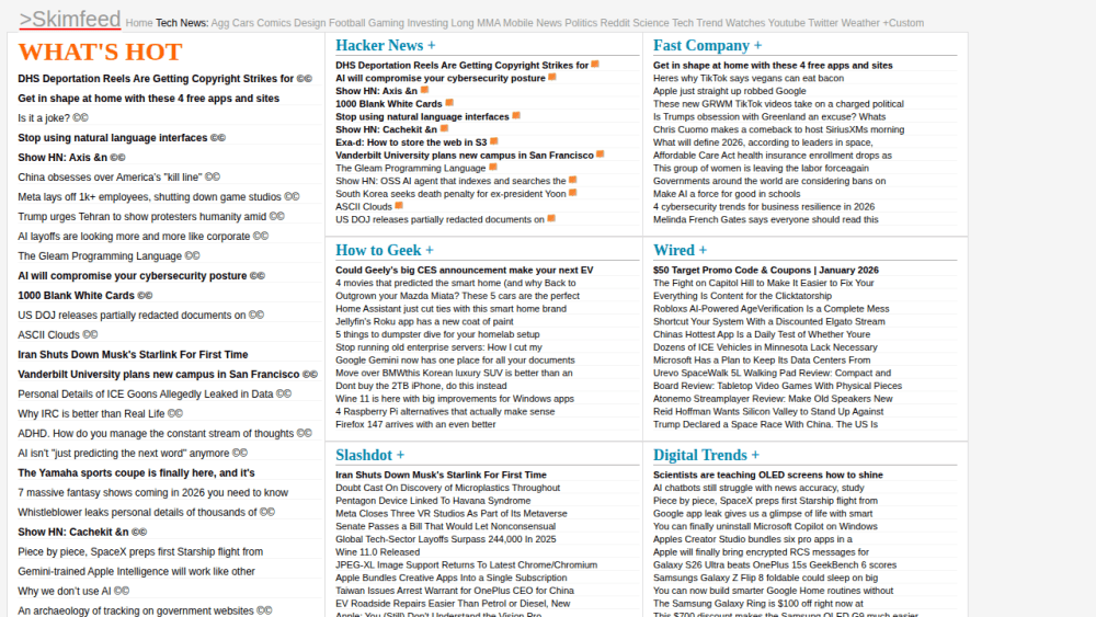 Skimfeed V5.5 - Tech News