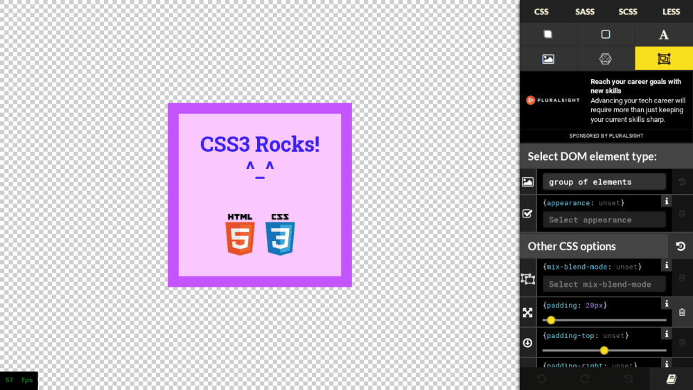 Grab and go visual CSS editor