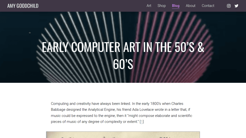Early Computer Art in the 50’s & 60’s — Amy Goodchild