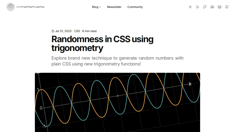 Randomness in CSS using trigonometry