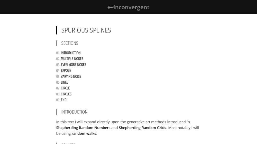 Spurious Splines · inconvergent