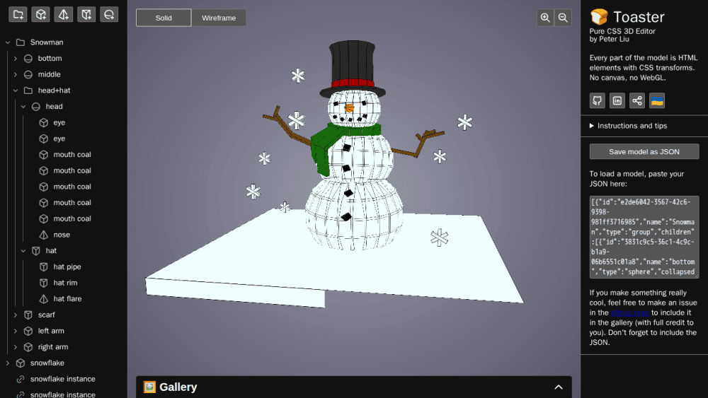 Toaster | CSS 3D Editor