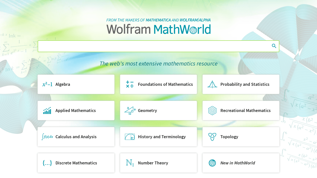 Wolfram MathWorld: The Web's Most Extensive Mathematics Resource