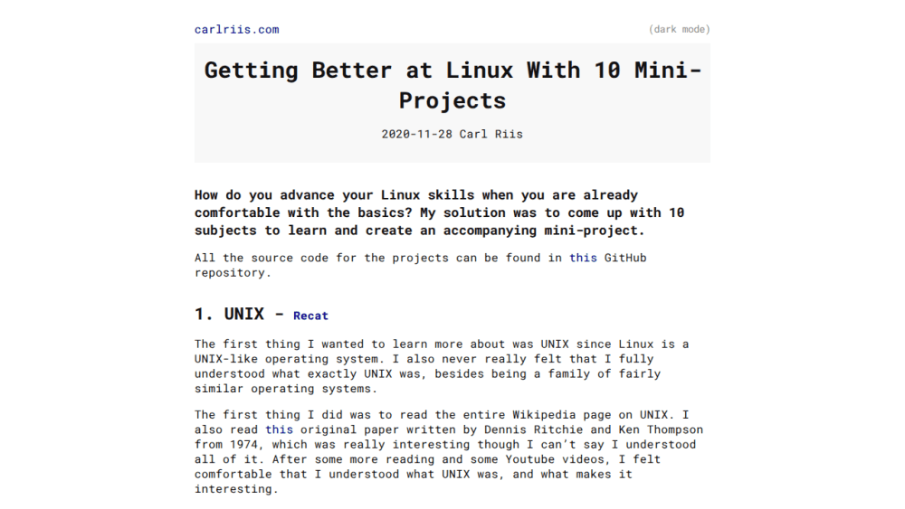Getting better at Linux with 10 mini-projects