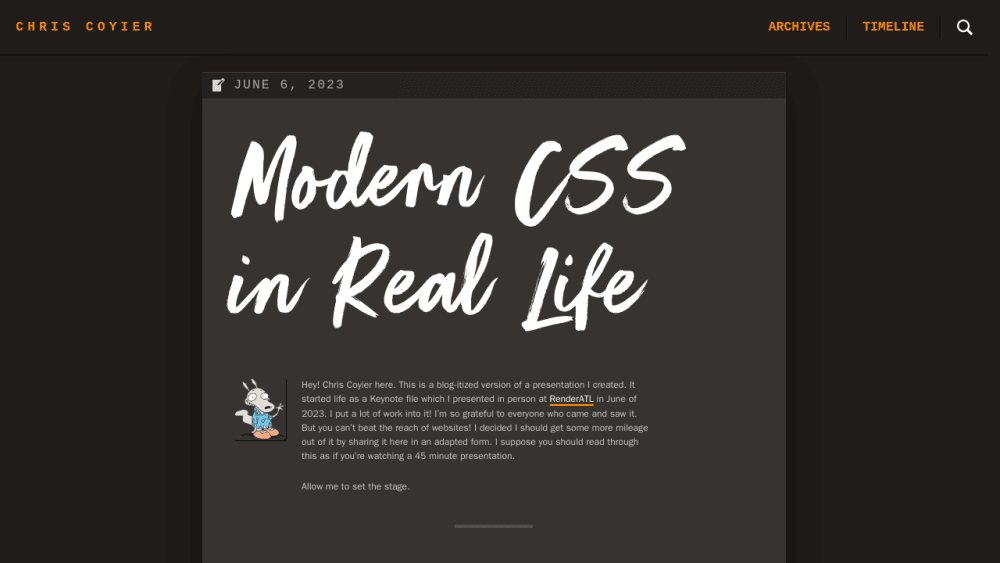 Modern CSS in Real Life - Chris Coyier