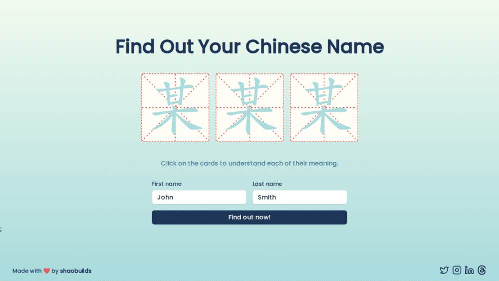 Find Out Your Chinese Name