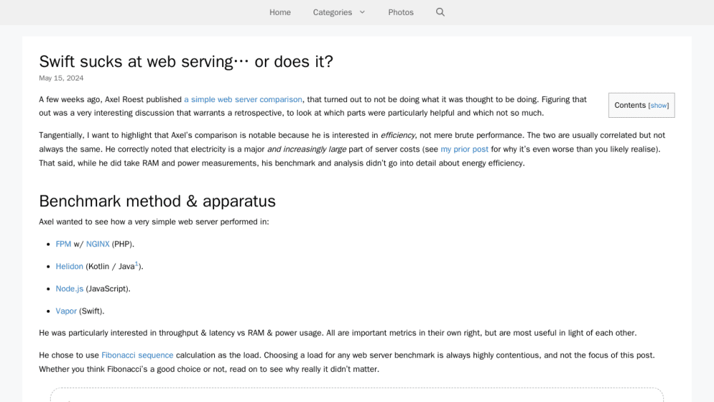 Swift sucks at web serving… or does it? – Wade Tregaskis