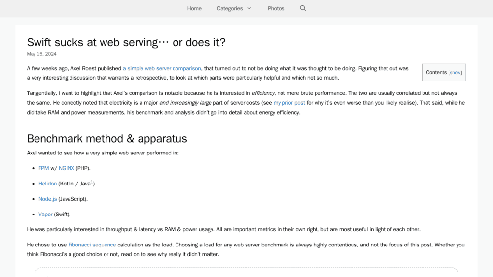 Swift sucks at web serving… or does it? – Wade Tregaskis