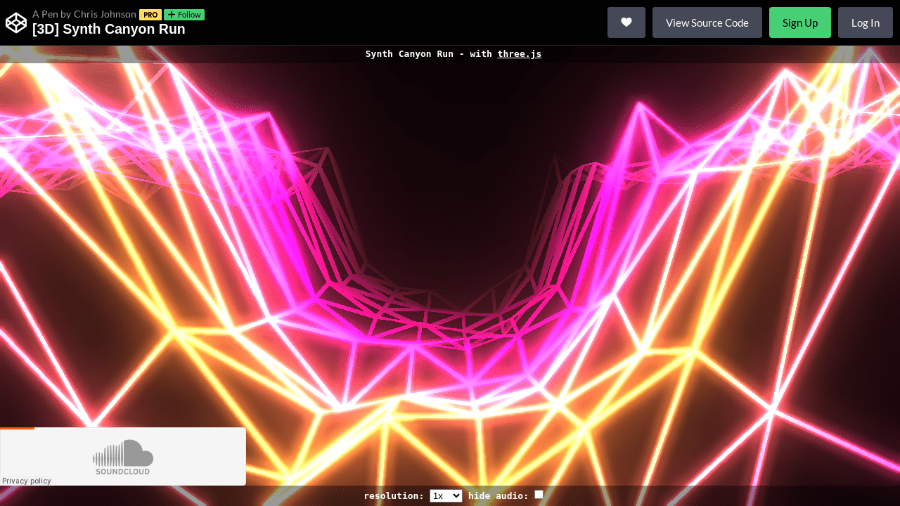 Synth Canyon Run - with three.js