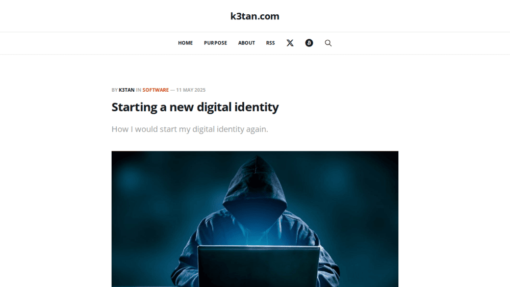 Starting a new digital identity | k3tan.com