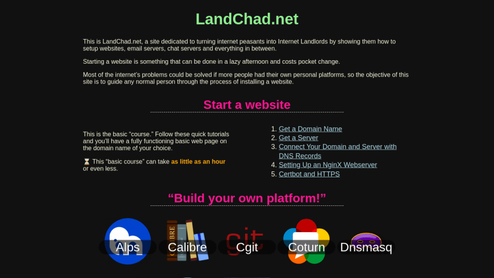 Chad's Guide to Starting Your Own Website – LandChad.net