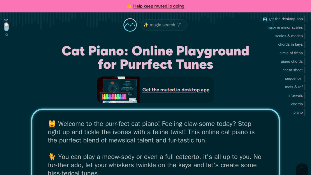 Cat Piano: Online Playground for Purrfect Tunes
